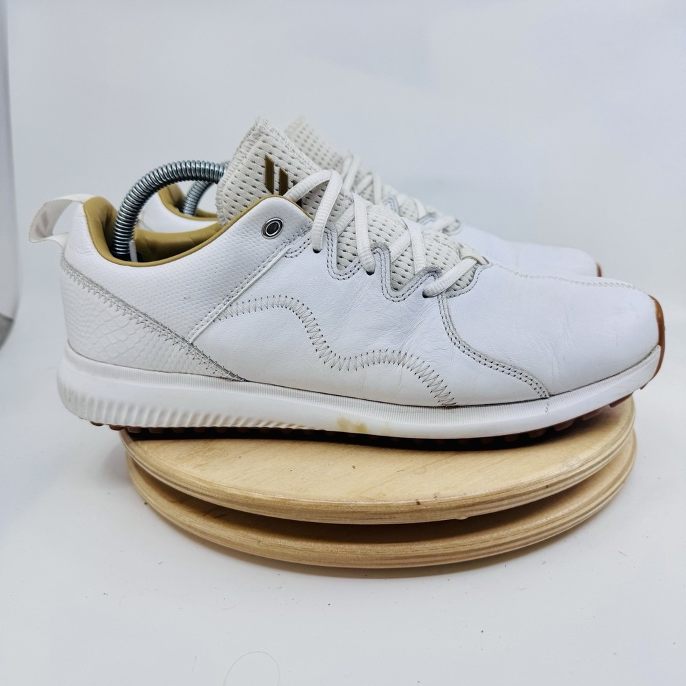 Adidas Adicross PPF Golf Shoes Mens 10 White Leather Spikeless BB7880 Sneaker